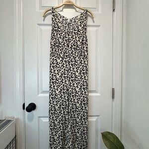 Leith Black and White Animal Print Jumpsuit